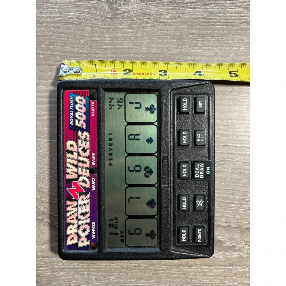 Radica Draw Poker‎ Wild Deuces 5000 Handheld Electronic Game Vintage Model 1414